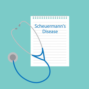 Scheuermann's disease written in a notebook- vector illustration