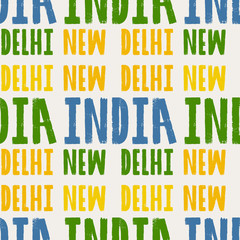 New Delhi, India seamless pattern