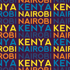 Nairobi, Kenya seamless pattern