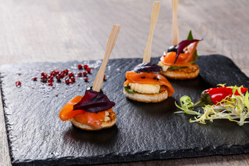 Canape with salmon