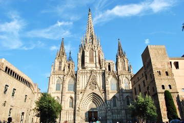 Katedra świętej Eulalii, Barcelona - obrazy, fototapety, plakaty