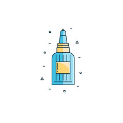 School glue bottle icon in flat color line design. School or office supply or stationary in outline style.