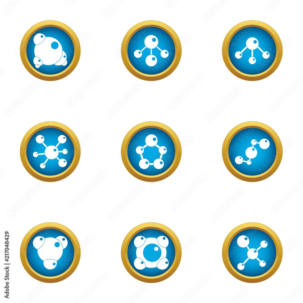 Poster chemical knowledge icons set. flat set of 9 chemical knowledge vector icons for web isolated on whit