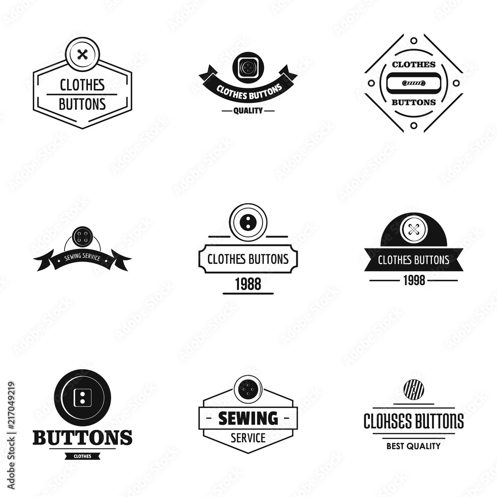 Poster fasten logo set. simple set of 9 fasten vector logo for web isolated on white background