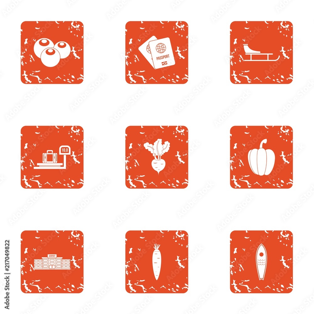 Poster smuggling icons set. grunge set of 9 smuggling vector icons for web isolated on white background