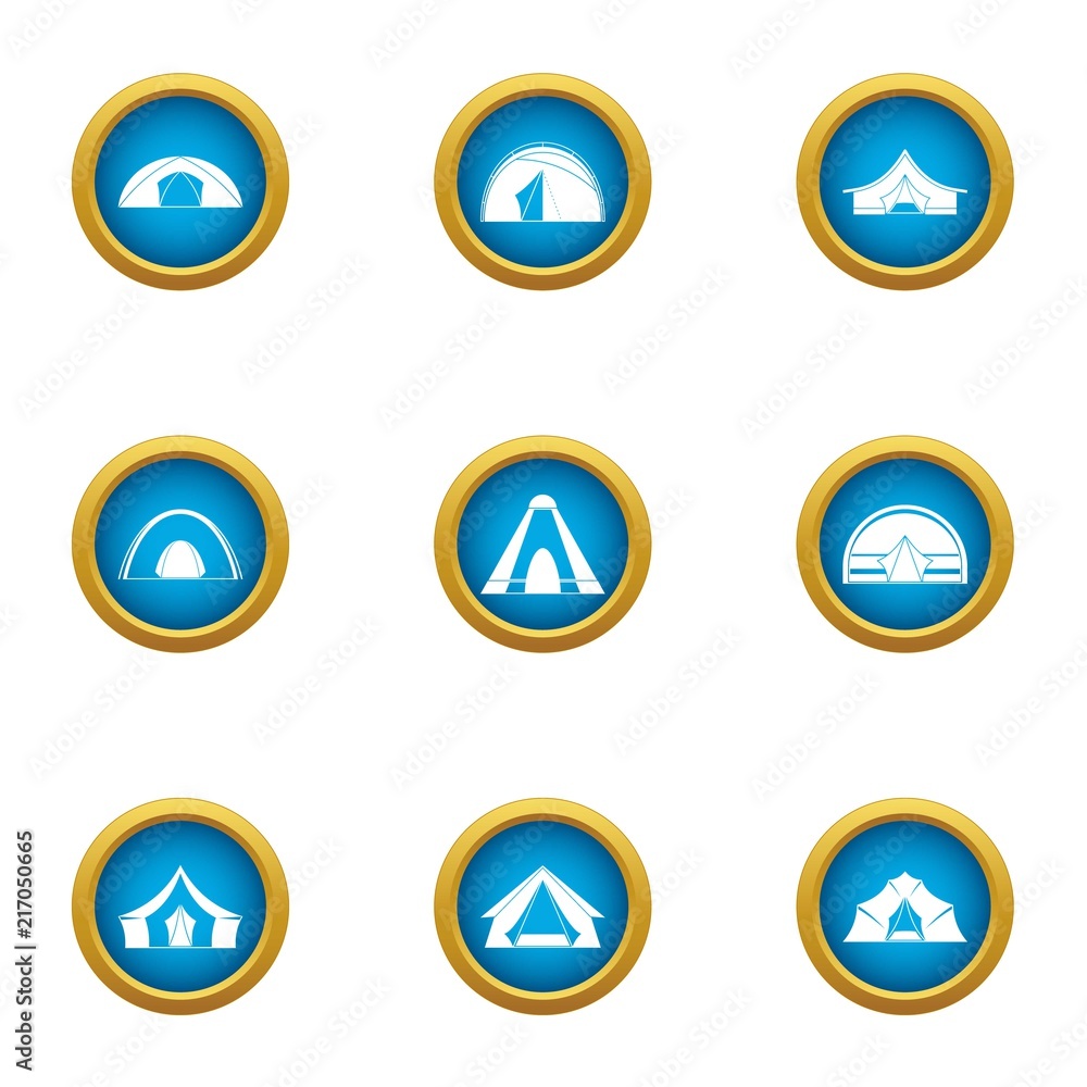 Poster booth icons set. flat set of 9 booth vector icons for web isolated on white background