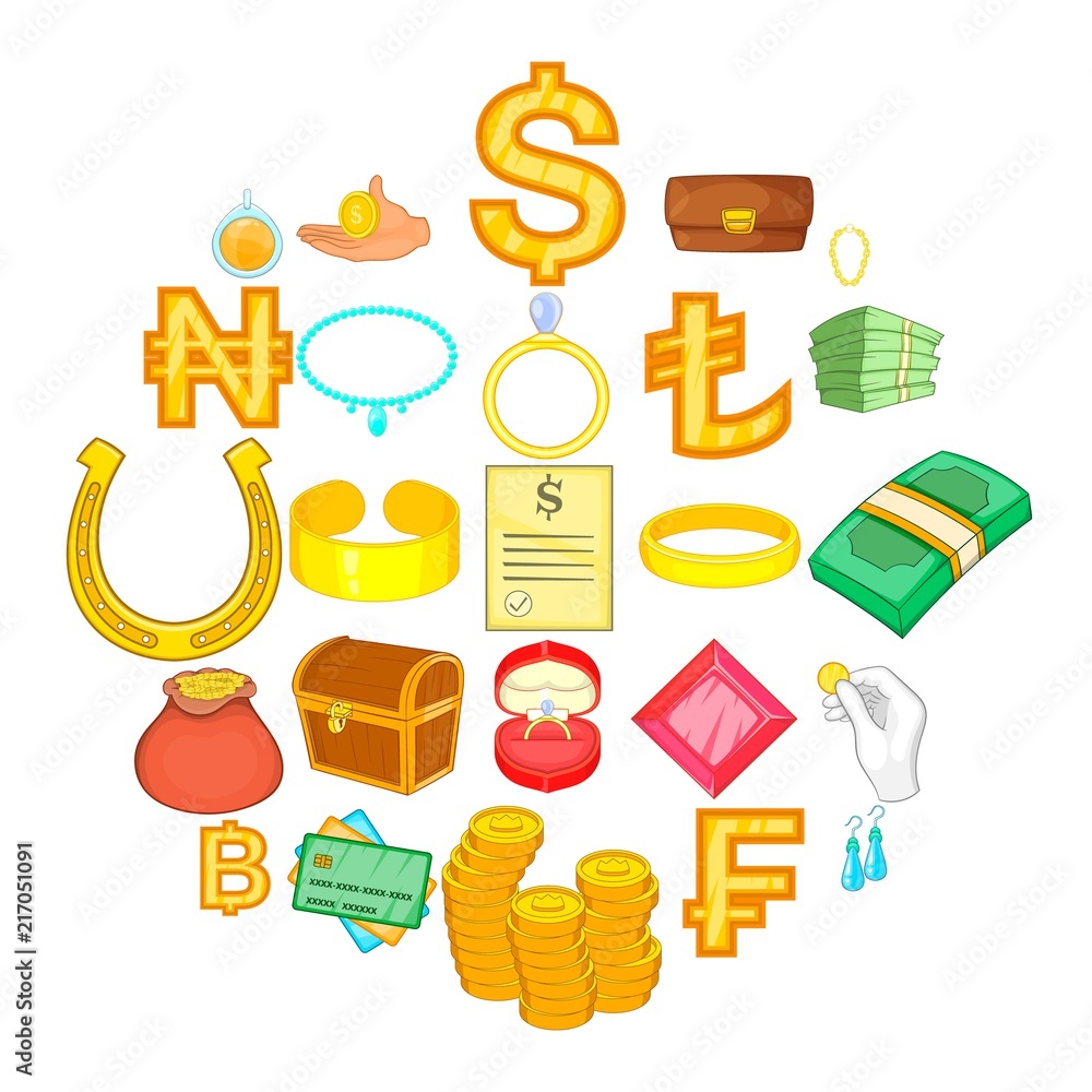 Poster net cash icons set. cartoon set of 25 net cash vector icons for web isolated on white background