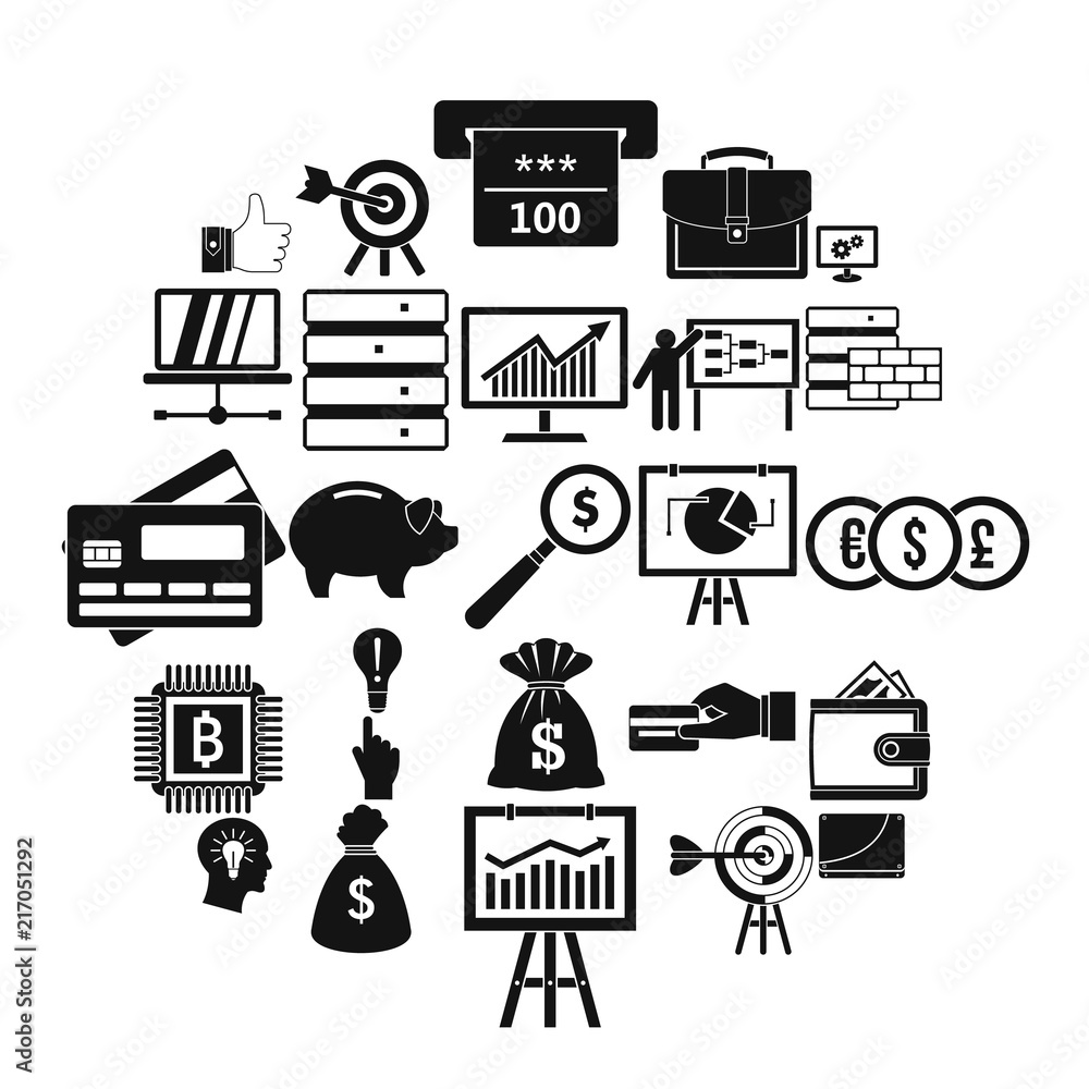 Poster stockbroker icons set. simple set of 25 stockbroker vector icons for web isolated on white backgroun