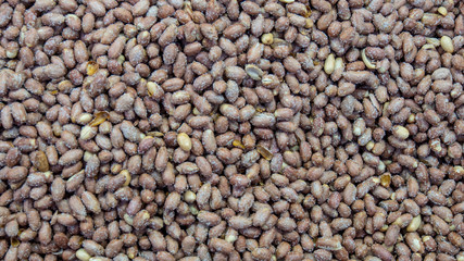 Peanuts roasted with salt at market in Turkey. 