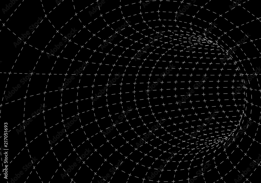 Poster tunnel or wormhole. digital 3d wireframe tunnel. 3d tunnel grid. network cyber technology.