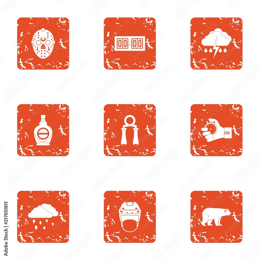 Aufkleber selection icons set. grunge set of 9 selection vector icons for web isolated on white background