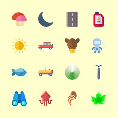 16 nature icons set