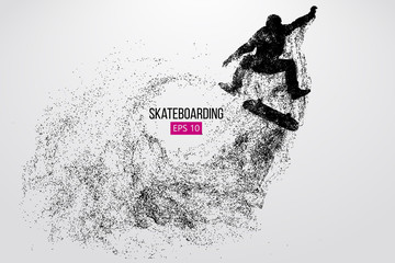 Silhouette of a skateboarder. Vector illustration © matrosovv