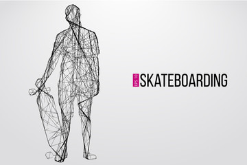 Silhouette of a skateboarder. Vector illustration