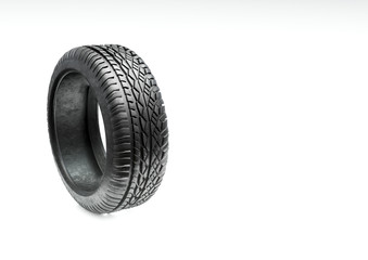 black rubber tire 3d illustration