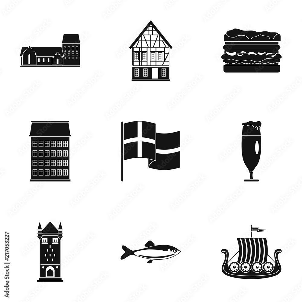Aufkleber hinterland icons set. simple set of 9 hinterland vector icons for web isolated on white background