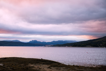 Purple Sunset at the Gare Loch, Scotland, UK