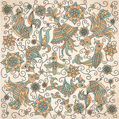 Birds vector design ornament pattern