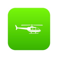 Military helicopter icon digital green for any design isolated on white vector illustration
