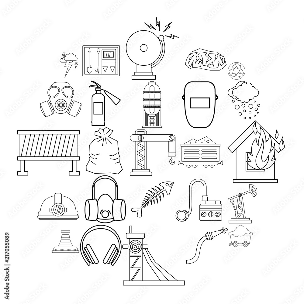 Poster terrible event icons set. outline set of 25 terrible event vector icons for web isolated on white ba