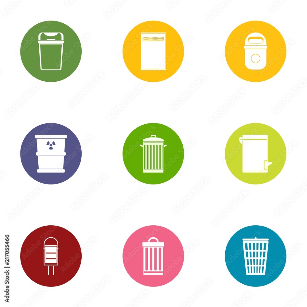 Poster slag icons set. flat set of 9 slag vector icons for web isolated on white background