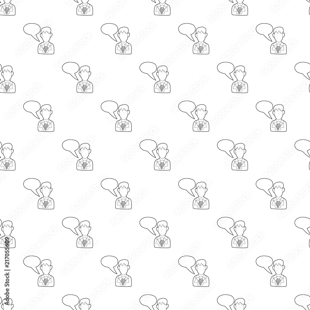 Aufkleber businessman with a empty speech bubble icon in outline style on a white background