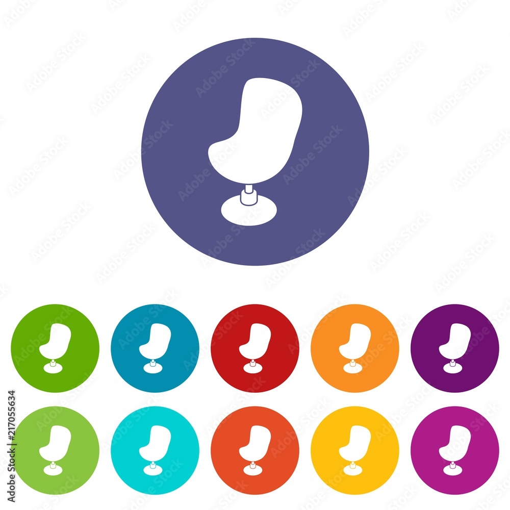 Poster modern chair icons color set vector for any web design on white background