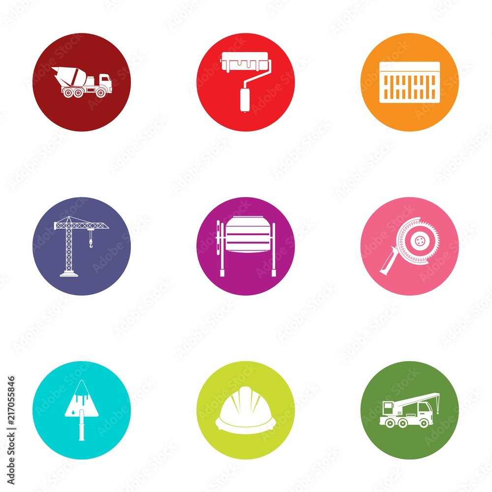 Poster waste matter icons set. flat set of 9 waste matter vector icons for web isolated on white background