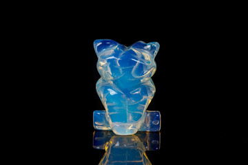 macro mineral stone owl from moonstone