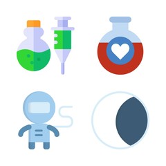 4 science icons set