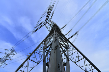 The power supply facilities of contour in the evening