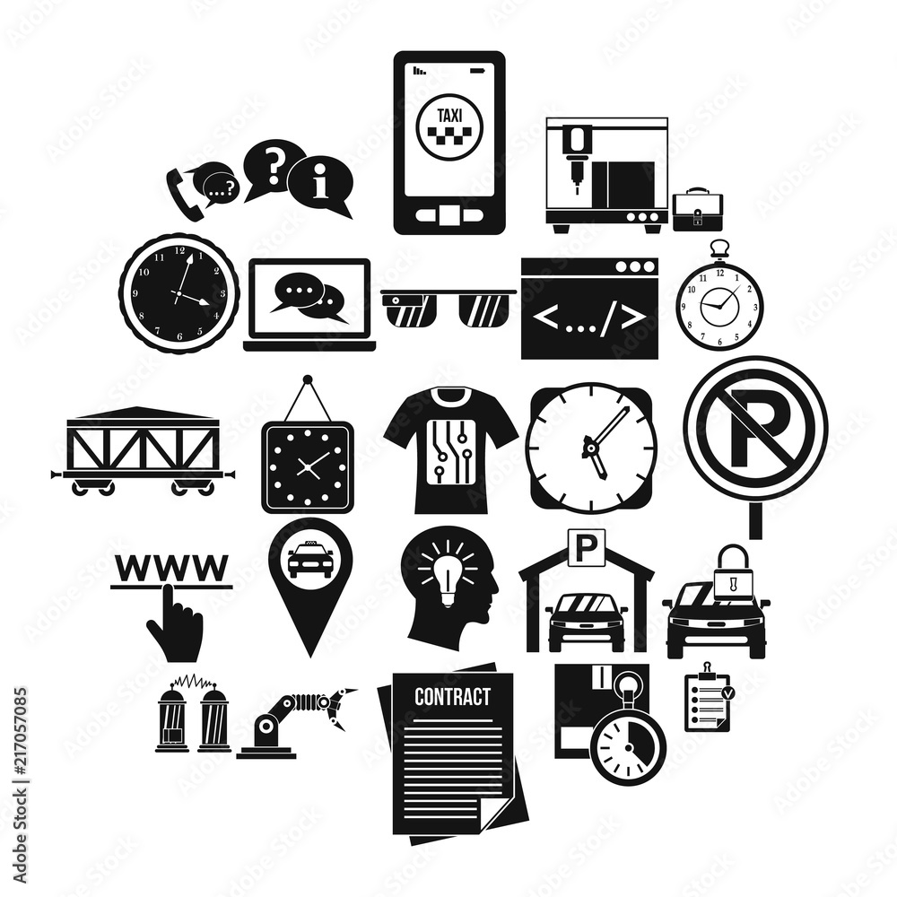 Poster office work icons set. simple set of 25 office work vector icons for web isolated on white backgroun