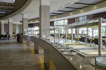 Table with buffet in hotel restaurant 2