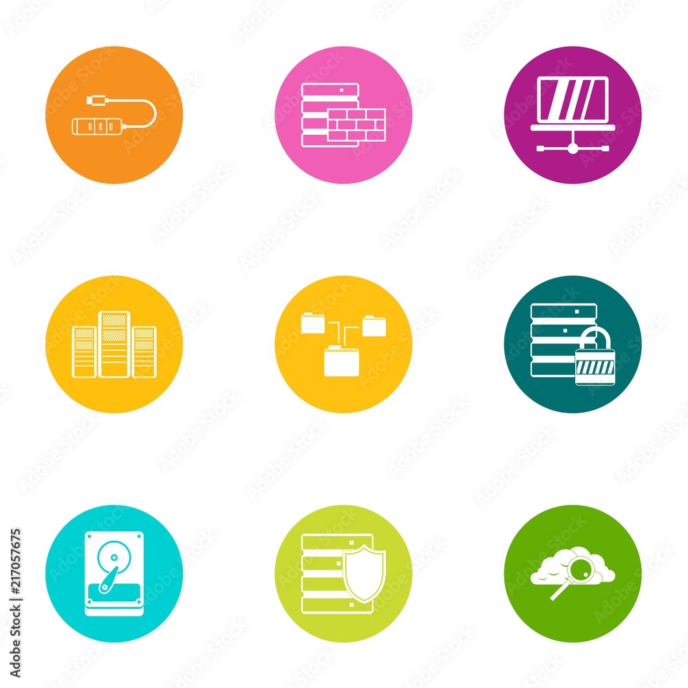 Poster info date icons set. flat set of 9 info date vector icons for web isolated on white background