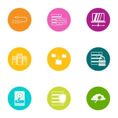 Fototapeta premium Info date icons set. Flat set of 9 info date vector icons for web isolated on white background