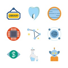 9 science icons set