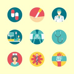 Fototapeta premium 9 hospital icons set
