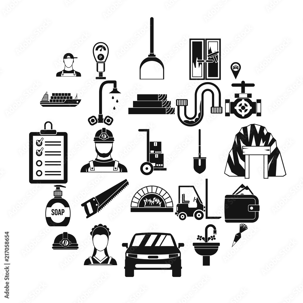 Poster drudgery icons set. simple set of 25 drudgery vector icons for web isolated on white background