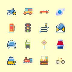 transportation icons set. cost, energy, holiday and trip graphic works