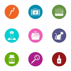 Forest doctor icons set. Flat set of 9 forest doctor vector icons for web isolated on white background