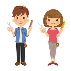職業　美容師　男女