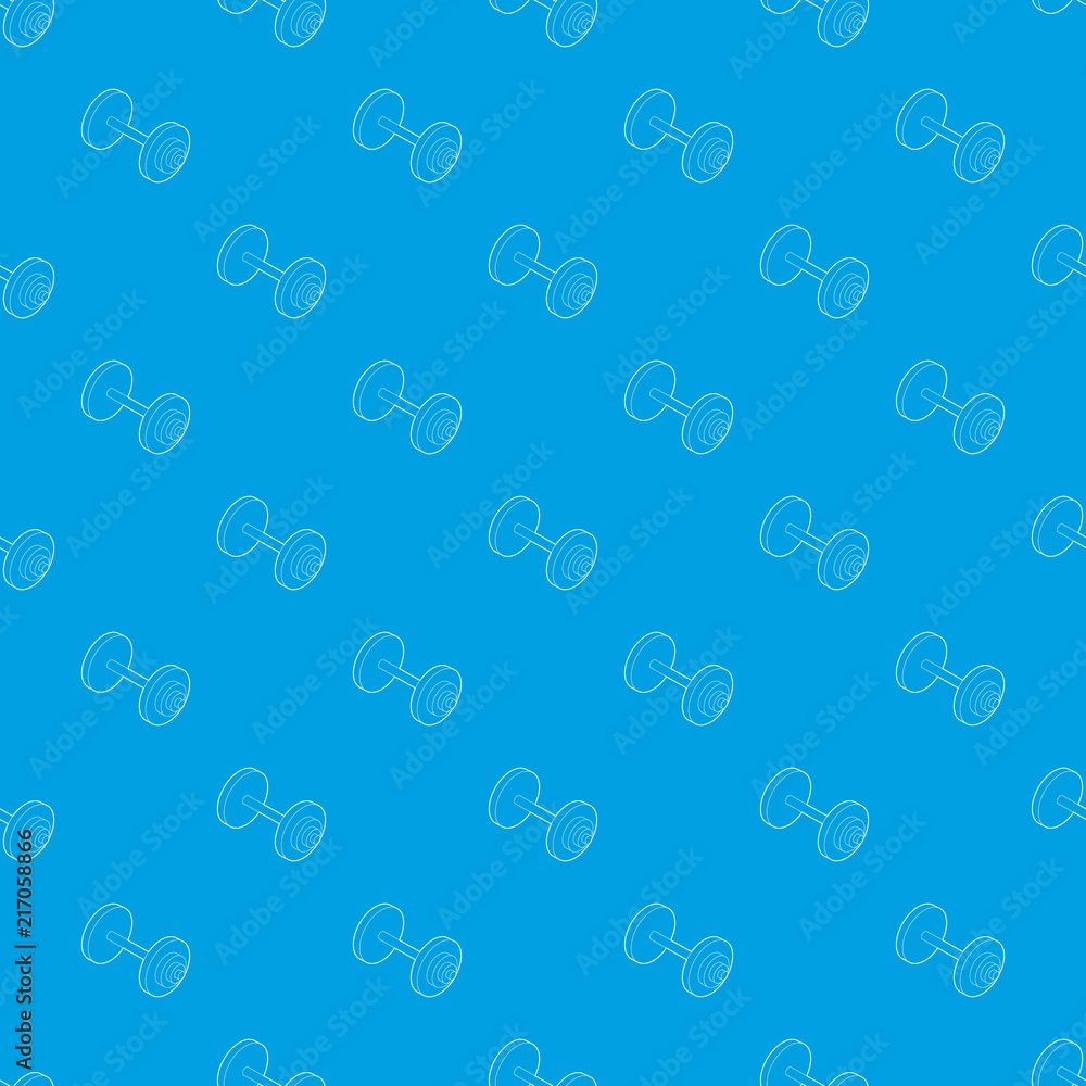 Poster barbell pattern vector seamless blue repeat for any use