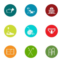 Therapist icons set. Flat set of 9 therapist vector icons for web isolated on white background