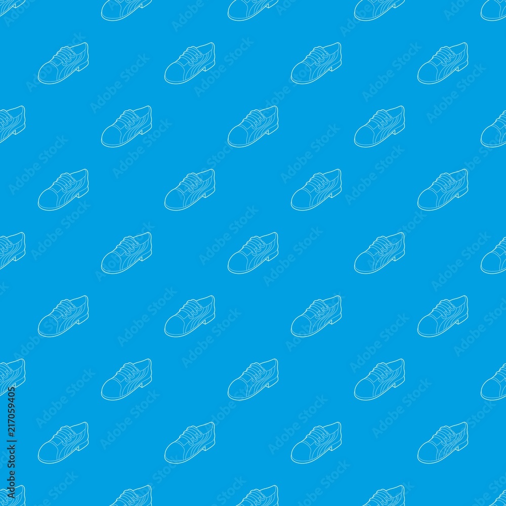 Poster running shoe pattern vector seamless blue repeat for any use