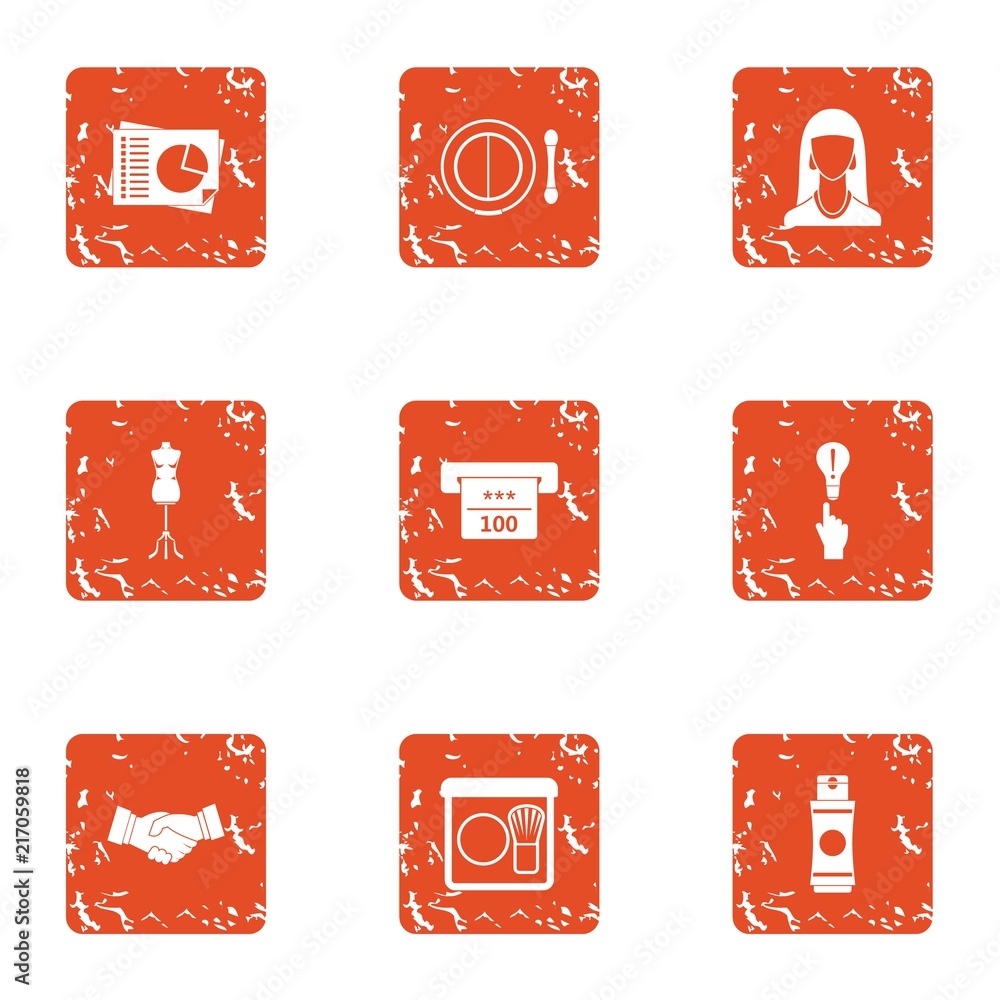 Poster supervisor icons set. grunge set of 9 supervisor vector icons for web isolated on white background