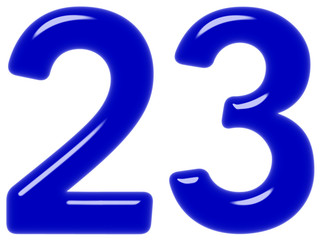 Fototapeta premium Numeral 23, twenty three, isolated on white background, 3d render