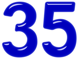Fototapeta premium Numeral 35, thirty five, isolated on white background, 3d render