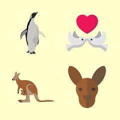 animals icons set. birds, swim, white and affection graphic works