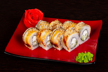 Japanese roll with eel