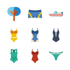tropical icons set. stem, tan, paradise and isolated graphic works
